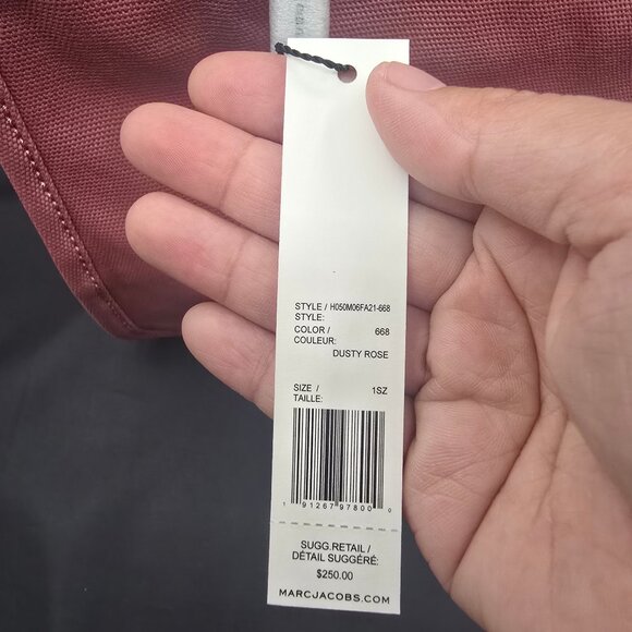 Marc Jacobs Medium Logo Canvas Tote Bag / H050M06FA21-668 Dusty Rose - Picture 8 of 9